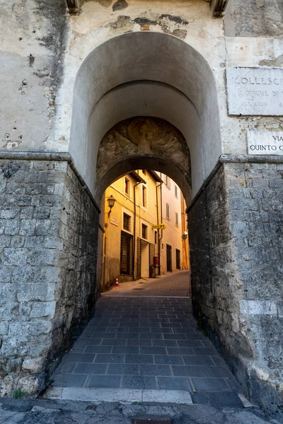 Collescipoli Italien September 2020 Glockenturm Der Stiftskirche San Nicolo Zentrum — Stockfoto
