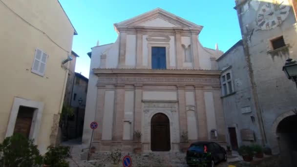 Collescipoli Italia Septiembre 2020 Colegiata Santa Maria Maggiore Ciudad Collescipoli — Vídeo de stock