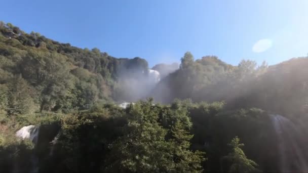 Marmorwasserfall Der Höchste Europas Ist Umbrien Gefilmt Unteren Park — Stockvideo