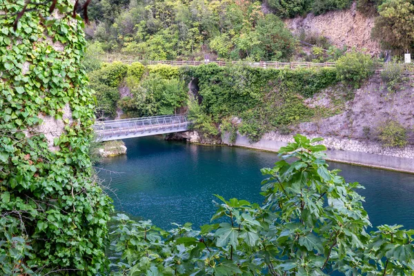 Lugar Característico Sofón Para Río Con Agua Azul Provincia Terni — Foto de Stock