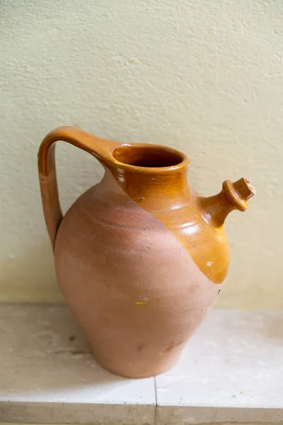 Oude Terracotta Amphorae Vloeistoffen Voor Voedselgebruik Bevatten — Stockfoto