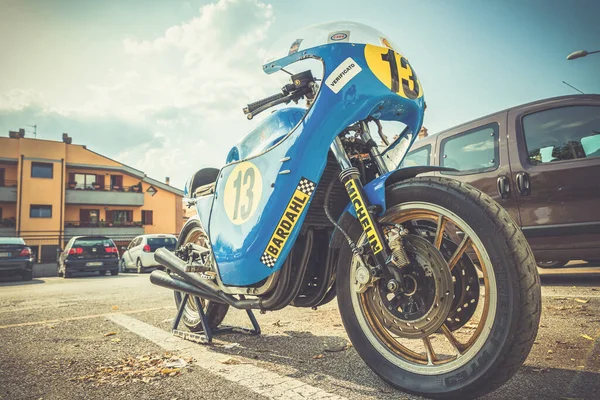 Terni Italia Septiembre 2020 Detalle Una Motocicleta Kawasaky 500 Vintage — Foto de Stock