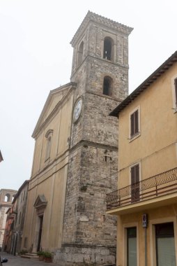 acquasparta, İtalya 21 Eylül 2020: Acquasparta kasabasındaki Santa Cecilia Katedrali