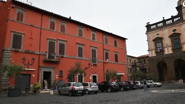 Piazza del comune en el centro de nepi — Vídeo de stock