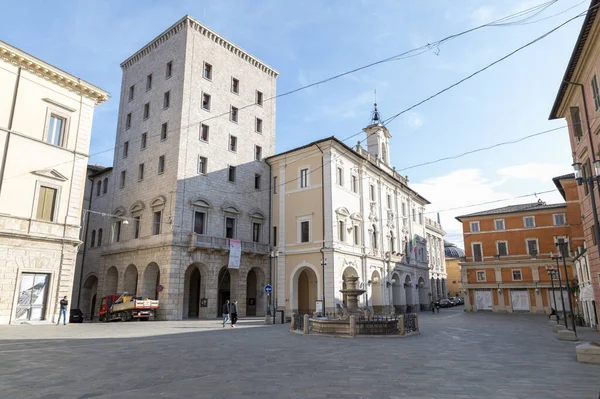 Rieti Italský Říjen 2020 Obec Náměstí Vittorio Emanuele Městě Rieti — Stock fotografie