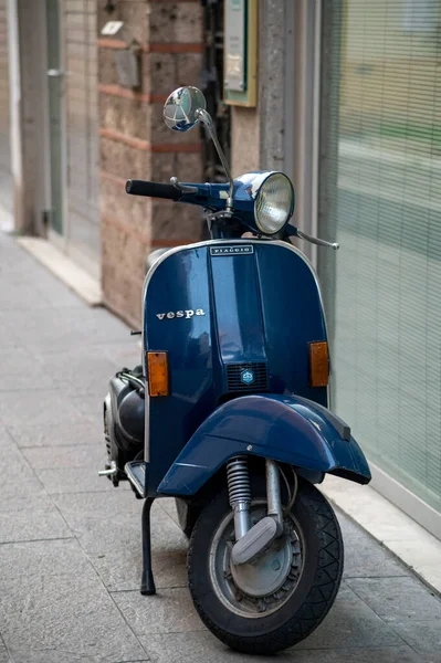 Terni Italy Actober 2020 Vespa Piaggio 125 Vintage Modré Barvě — Stock fotografie