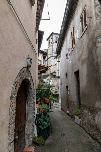 terni,italy october 16 2020:architecture of glimpses of the narrow streets of the town of Papigno