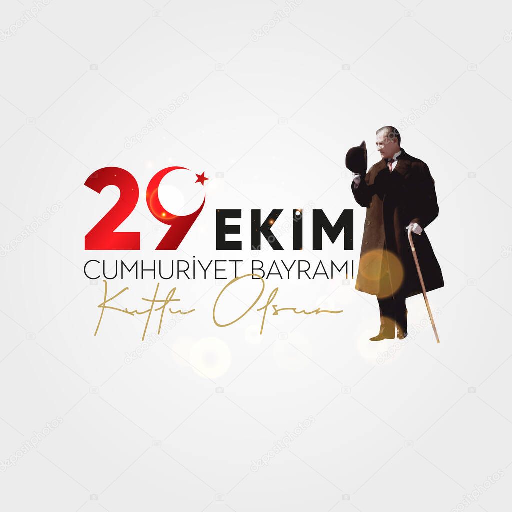 29 Ekim Cumhuriyet Bayram Kutlu Olsun. October 29 Turkey Republic Day.