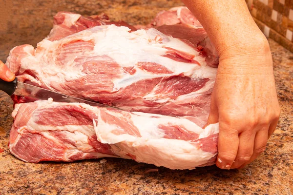 Färskt Fläskkött Med Revben — Stockfoto