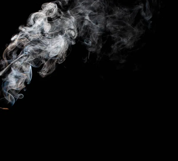 Fluxo Fumaça Fundo Preto — Fotografia de Stock