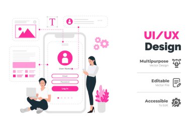 UI tasarım konsepti düz tasarım