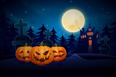 Ürkütücü balkabağı tasarımlı Cadılar Bayramı arkaplanı