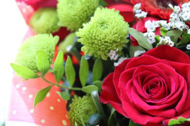 Parlak ve sulu çiçek karışımı, yaz zamanı