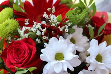 Parlak ve sulu çiçek karışımı, yaz zamanı