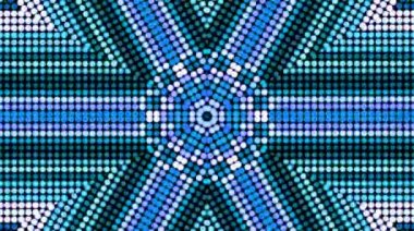 Soyut arkaplan 3 boyutlu çizgiler çok renkli bir dokuda yatay. Mavi renk yansımalı akışkan. Arka plan animasyon yapar. Kusursuz çember