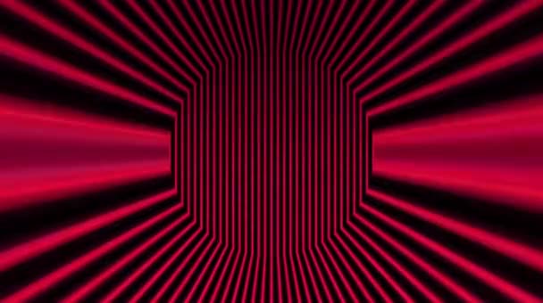 Belle vidéo Fond abstrait Lignes liquides 3D horizontales dans une texture multicolore. Fluide avec réflexion de couleur rouge. Arrière-plan fait animation. Cercle sans couture 