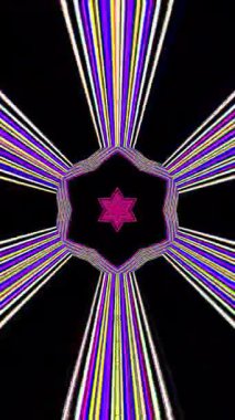 3D soyut parlak çizgiler, dalga, renkli, siyah arkaplan