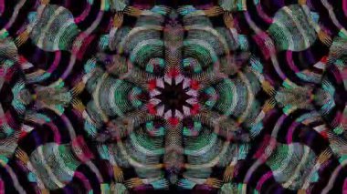 3D animasyon güzel video renkli soyut parlak ışık enerjisi 4K düz çizgi dalgaları merkezde yuvarlak ışık efekti, siyah arkaplan