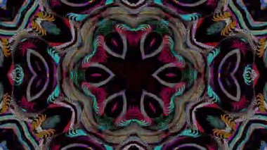 3D animasyon güzel video renkli soyut parlak ışık enerjisi 4K düz çizgi dalgaları merkezde yuvarlak ışık efekti, siyah arkaplan