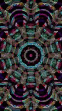 Soyut Kaleydoskop deseni tam renklerle. Sihirli mandala. 4k