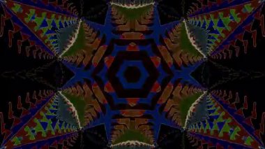 3D animasyon güzel video renkli soyut parlak ışık enerjisi 4K düz çizgi dalgaları merkezde yuvarlak ışık efekti, siyah arkaplan