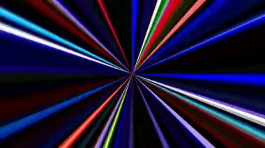 3D soyut parlak çizgiler, dalga, renkli, siyah arkaplan