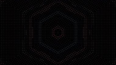 3D animasyon güzel video renkli soyut parlak ışık enerjisi 4K düz çizgi dalgaları merkezde yuvarlak ışık efekti, siyah arkaplan