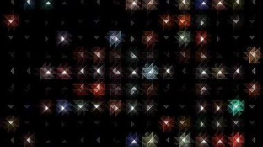 3D shining bright dots set colorful line wave motion, on black background