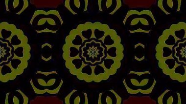 Soyut Kaleydoskop deseni tam renklerle. Sihirli mandala. 4k