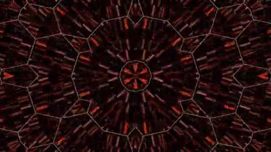 3D animasyon güzel video renkli soyut parlak ışık enerjisi 4K düz çizgi dalgaları merkezde yuvarlak ışık efekti, siyah arkaplan