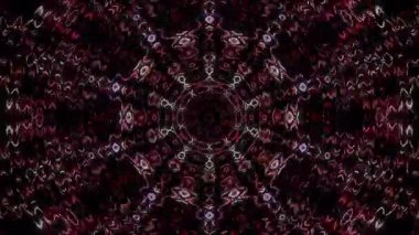 3D animasyon güzel video renkli soyut parlak ışık enerjisi 4K düz çizgi dalgaları merkezde yuvarlak ışık efekti, siyah arkaplan