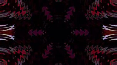 3D animasyon güzel video renkli soyut parlak ışık enerjisi 4K düz çizgi dalgaları merkezde yuvarlak ışık efekti, siyah arkaplan