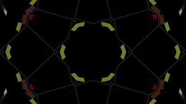 3D animasyon güzel video renkli soyut parlak ışık enerjisi 4K düz çizgi dalgaları merkezde yuvarlak ışık efekti, siyah arkaplan