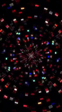 Soyut arka plan hareket eden çizgiler ve parlayan ışık noktaları. Çemberlerle canlandırma