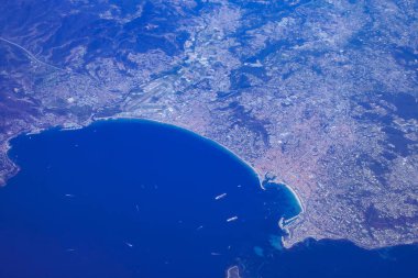 Cannes, city of France. Gulf of Napoule, Bay of Cannes. Aerial photograph of the French Riviera. clipart