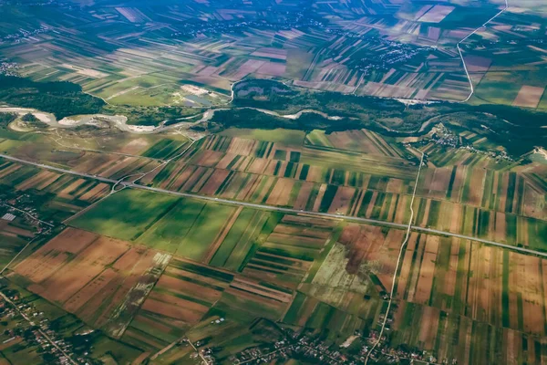 Autopista Río Arges Las Inmediaciones Ciudad Salcioara Rumania Fotografía Aérea —  Fotos de Stock