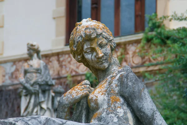 Декоративные Статуи Дворцового Сада Пелешского Замка Синайе Румыния — стоковое фото
