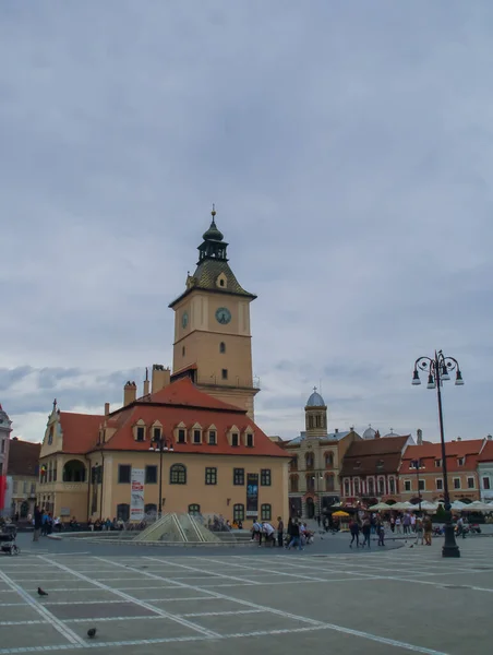 Brasov Romanya 2018 Kentin Ana Tarihi Meydanı Piata Sfatului Nin — Stok fotoğraf