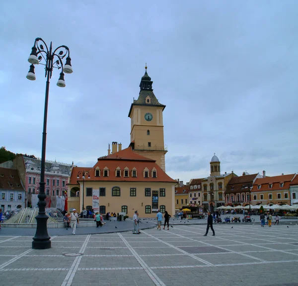 Brasov Romanya 2018 Kentin Ana Tarihi Meydanı Piata Sfatului Nin — Stok fotoğraf