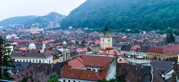 Brasov Romania 2018 Panoramic View Brasov Rainy Summer Day Picture — Stock Photo, Image