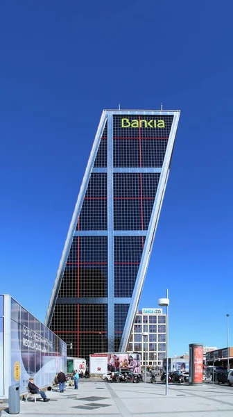 Madrid Espanha 2018 Torre Bankia Principal Sede Entidade Rua Paseo — Fotografia de Stock