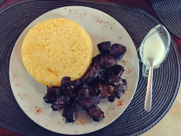 Romeno Pastrama Oaie Carne Ovelha Fumada Depois Churrasco Romeno Também — Fotografia de Stock