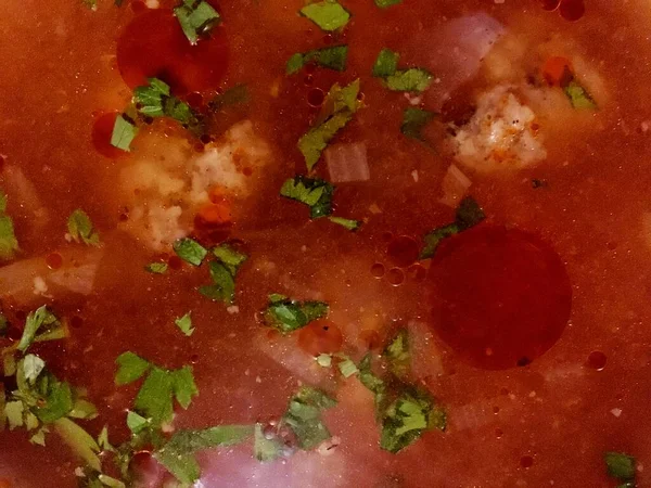 Вкусный Суп Свинины Говядины Ресторане Арефу Румыния — стоковое фото