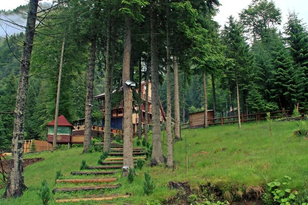 Arefu Romania 2018 Vila Balea Lodging Cabin Located Carpathian Mountains — Stock Photo, Image