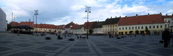Sibiu Ρουμανία 2018 Μεγάλη Πλατεία Ρουμανικά Piata Mare Του Sibiu — Φωτογραφία Αρχείου