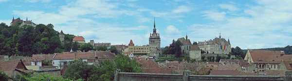 Башня Tinsmiths Башня Часами Sighisoara Известная Соборная Башня Монастырская Церковь — стоковое фото