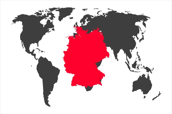 Alemania Mapa Mapa Del Mundo — Archivo Imágenes Vectoriales