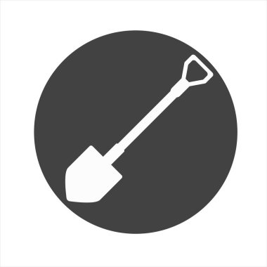 Kürek, bahçe aletleri. Simge Vektörü Logo Şablonu İllüstrasyonu