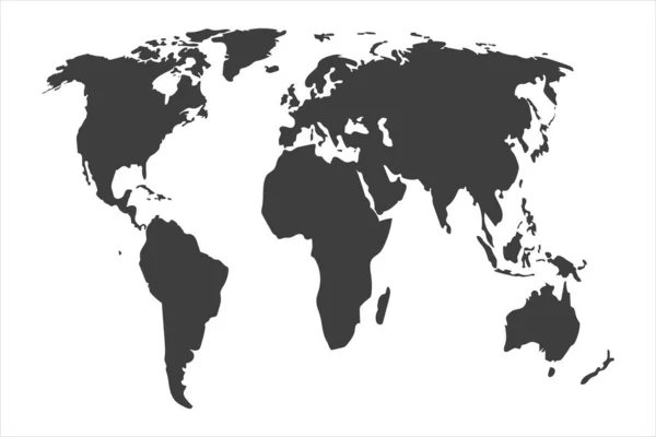 Grijze Wereldkaart Met Landgrenzen — Stockvector