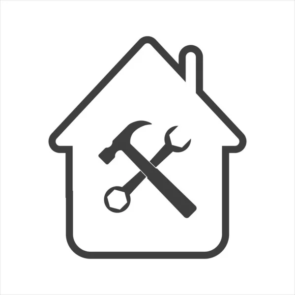 Home Repair Icon White Isolate Eps — Stock Vector